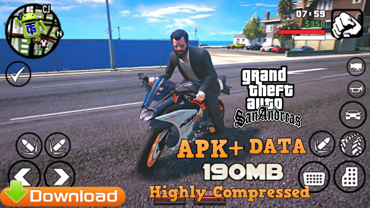 GTA San Andreas APK+Data 190MB Highly Compressed Download